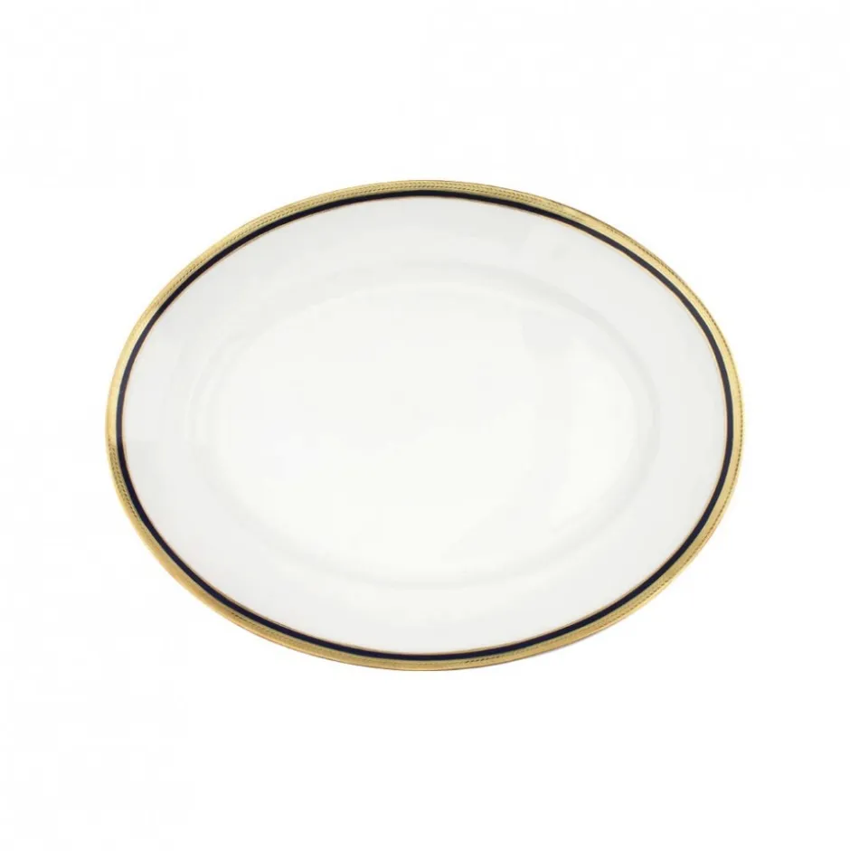 Azafate Ovalado 40cm Cobalto Oro Limoges