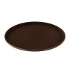 Bandeja antideslizante 40cm plast redonda café Rinox