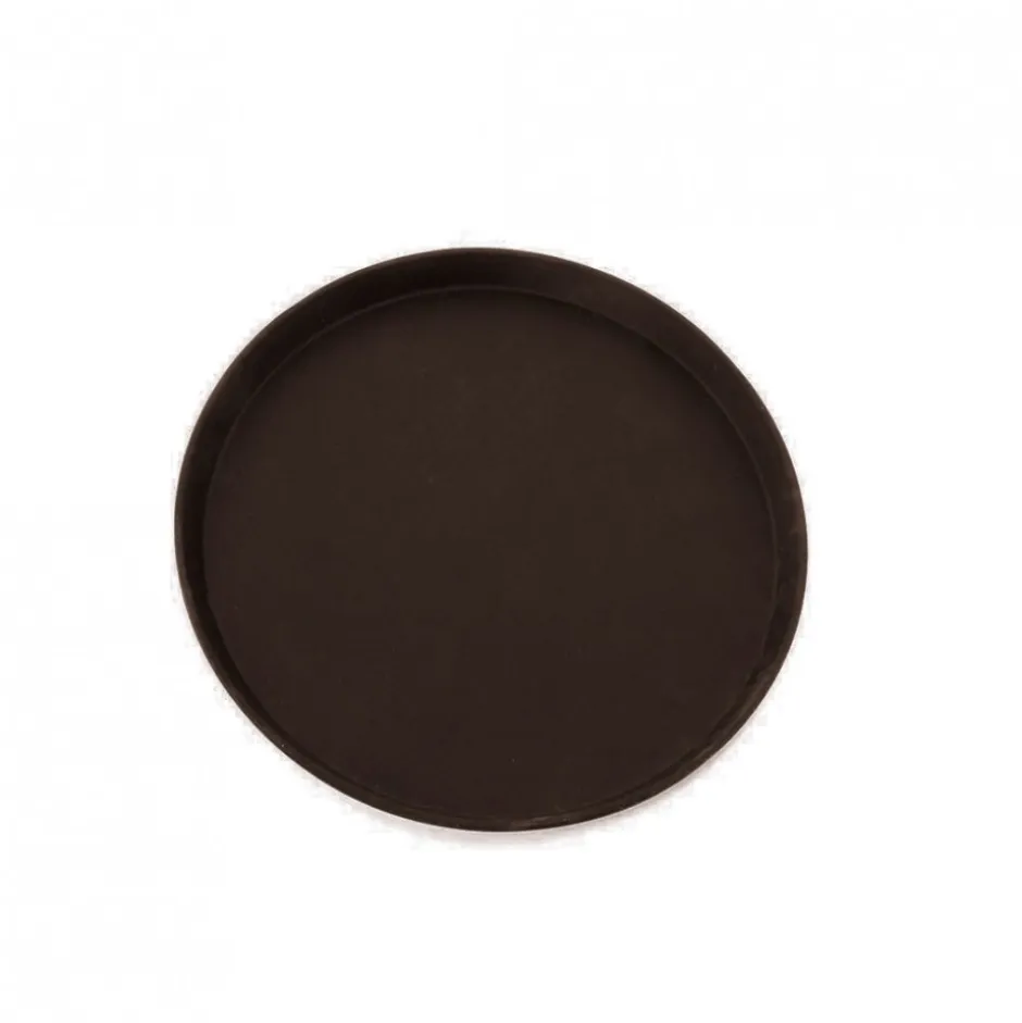 Bandeja antideslizante 40cm plast redonda café Rinox