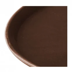 Bandeja antideslizante 40cm plast redonda café Rinox