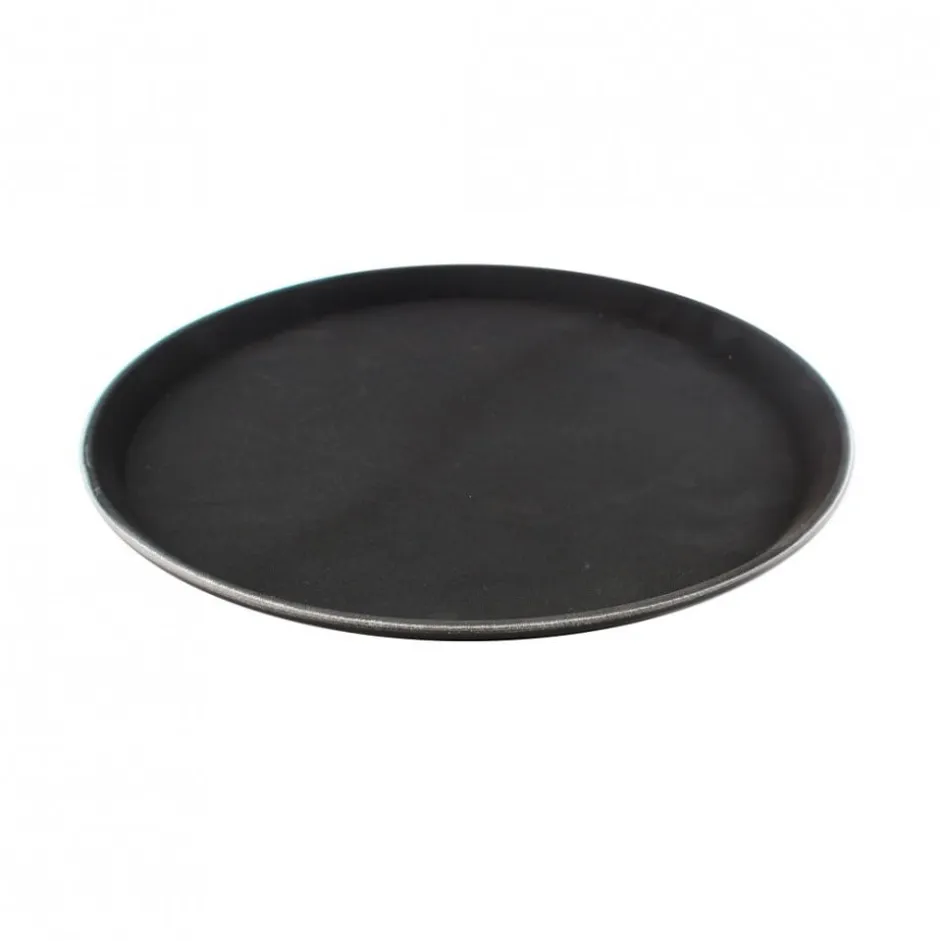 Bandeja Antideslizante Plástico 40 cm Redonda Negra Wolfen