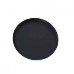 Bandeja Antideslizante Plástico 40 cm Redonda Negra Wolfen