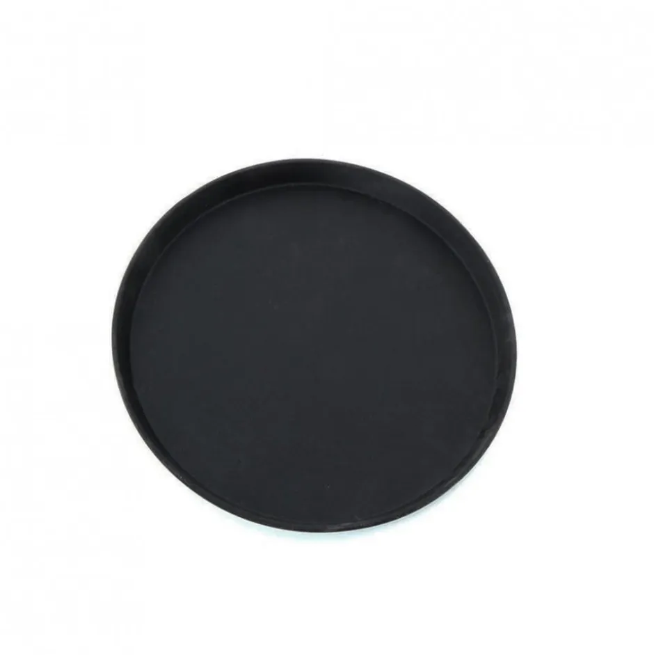 Bandeja Antideslizante Plástico 40 cm Redonda Negra Wolfen