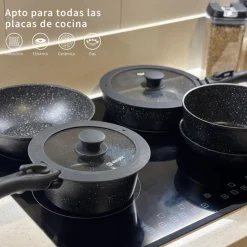 Batería de Cocina Antiadherente Oxford Granito 15pzs Simplit