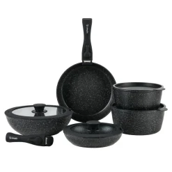 Batería de Cocina Antiadherente Oxford Granito 15pzs Simplit