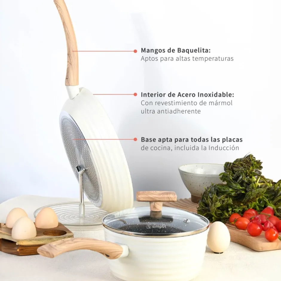 Batería de Cocina 9 piezas Antiadherente Savannah Simplit
