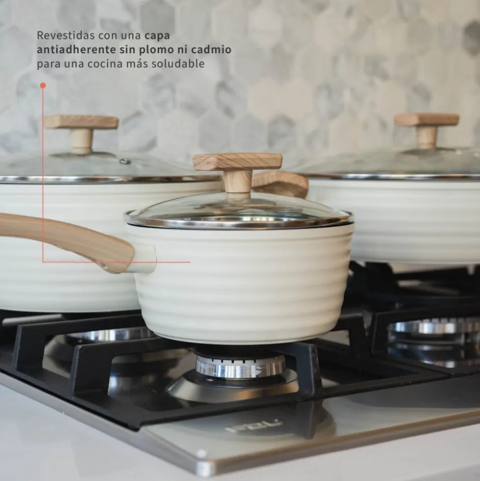 Batería de Cocina 9 piezas Antiadherente Savannah Simplit