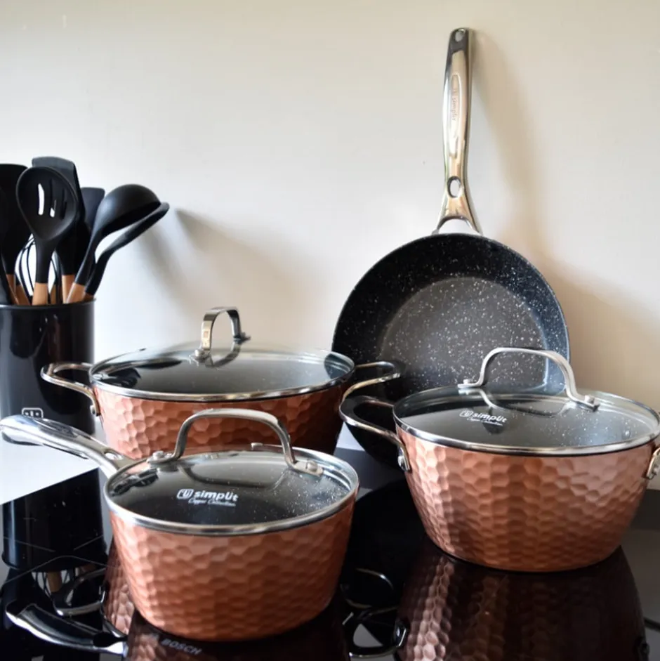 Batería de Cocina 7 piezas Antiadherente Copper Simplit