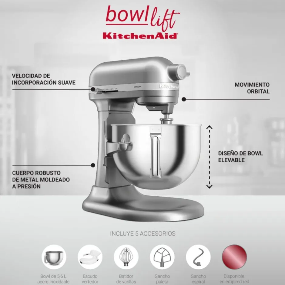 Batidora Bowl Lift 5,6lt Contour Silver Kitchenaid