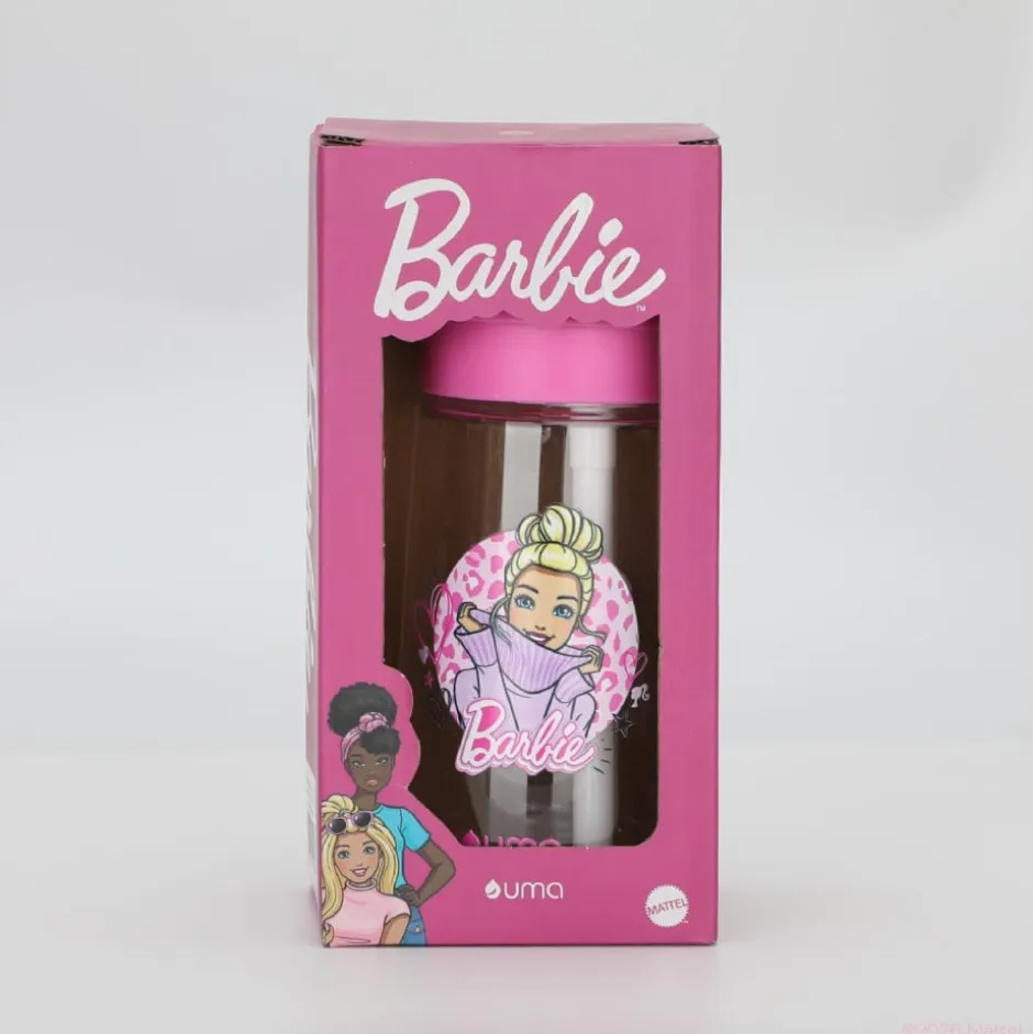 Botella Agua Niños Barbie Love 420ml con Bombilla UMA