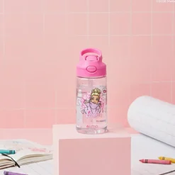 Botella Agua Niños Barbie Love 420ml con Bombilla UMA