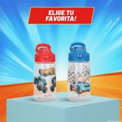 Botella Agua Niños Hot Wheels Monster Truck 420ml con Bombilla UMA