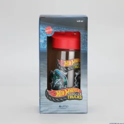 Botella Agua Niños Hot Wheels Monster Truck 420ml con Bombilla UMA