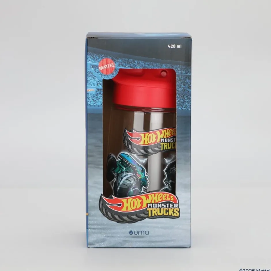 Botella Agua Niños Hot Wheels Monster Truck 420ml con Bombilla UMA