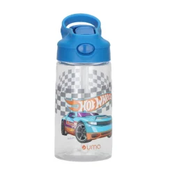 Botella Agua Niños Hot Wheels Race 420ml con Bombilla UMA