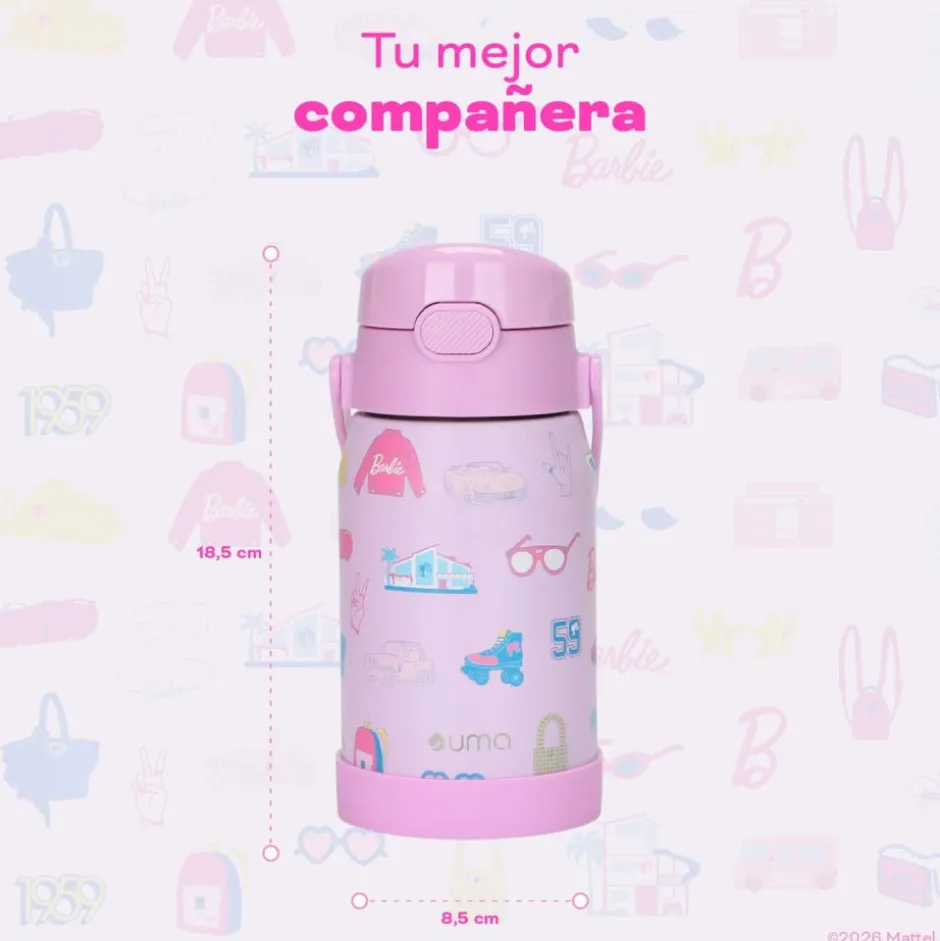 Botella Térmica Niños Barbie Iconic 450ml Acero Inox UMA