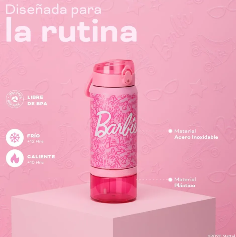 Botella Térmica Niños Barbie Inspire 2 en 1 590ml Acero Inox UMA