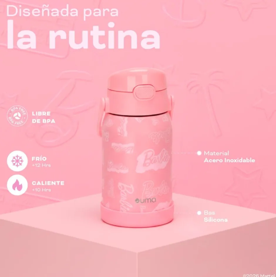 Botella Térmica Niños Barbie 450ml Acero Inox UMA