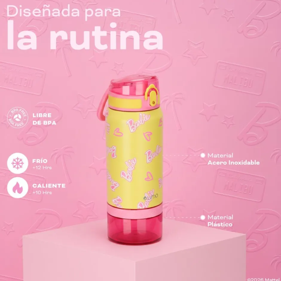 Botella Térmica Niños Barbie Shine 2 en 1 590ml Acero Inox UMA