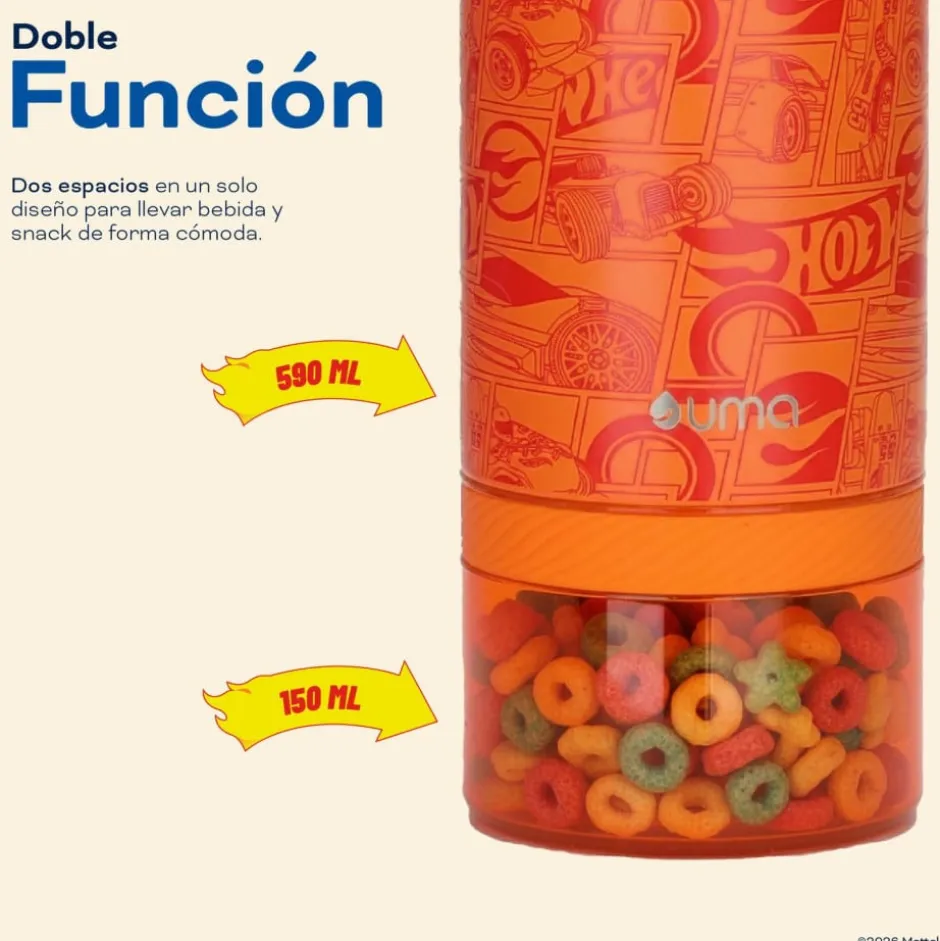Botella Térmica Niños Hot Wheels Comic 2 en 1 590ml Acero Inox UMA