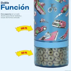 Botella Térmica Niños Hot Wheels Fast 2 en 1 590ml Acero Inox UMA