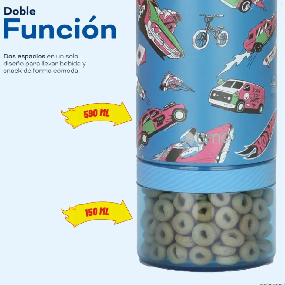 Botella Térmica Niños Hot Wheels Fast 2 en 1 590ml Acero Inox UMA