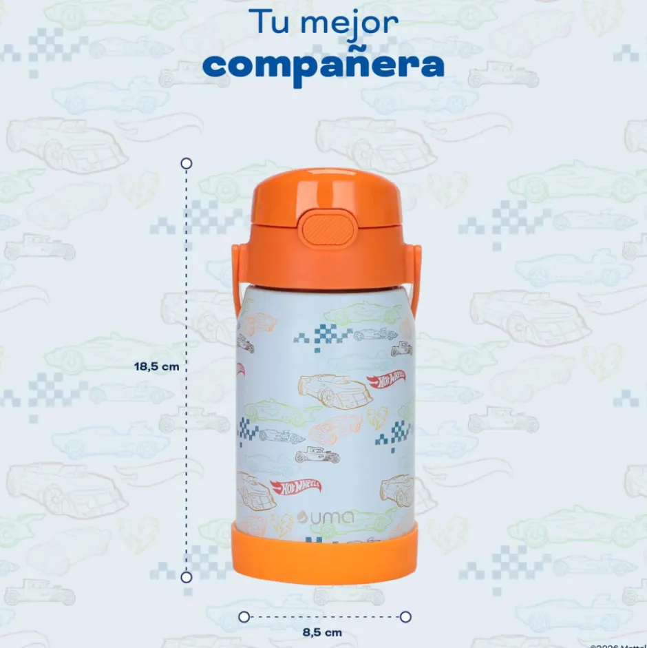 Botella Térmica Niños Hot Wheels Class 450ml Acero Inox UMA
