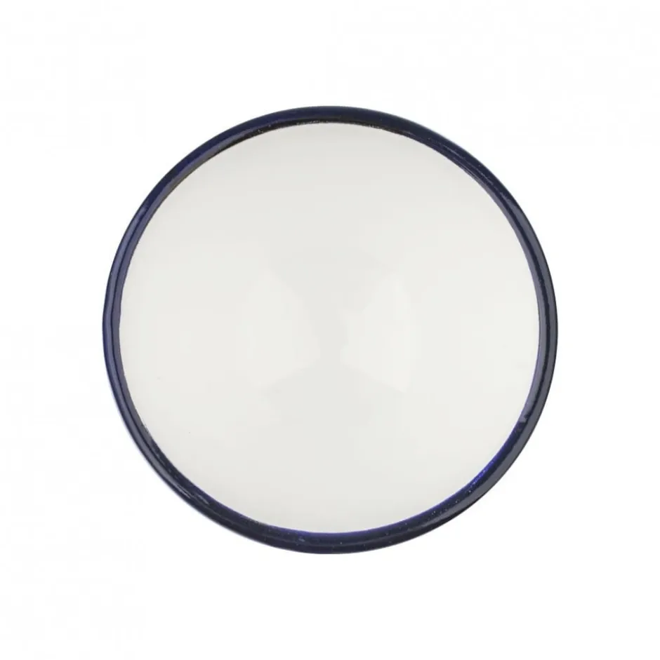 Bowl con Pie Acero Esmaltado Blanco y Azul 12cm Ibili