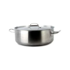 Cacerola Baja con Tapa 27lt Acero Inoxidable 45x17cm Lacor