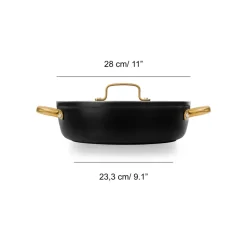 Cacerola Baja 4,3L Aluminio Forjado Negro 28cm Samoa Iconic Arcos
