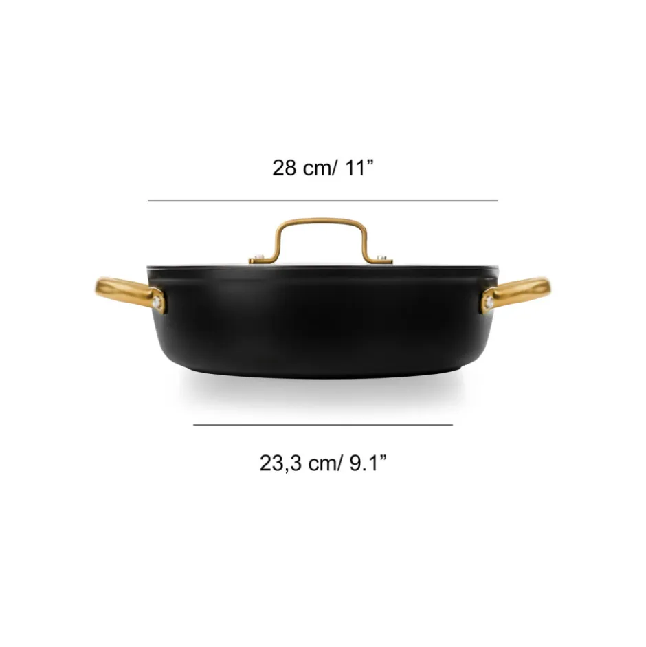 Cacerola Baja 4,3L Aluminio Forjado Negro 28cm Samoa Iconic Arcos