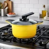Cacerola 20 cm 2,5 Lt Roichen amarillo con asas de silicona