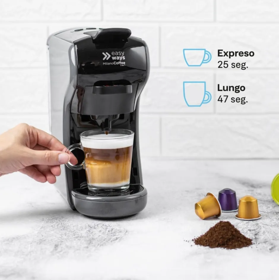 Cafetera 3 en 1 Expresso Milano Gris EasyWays