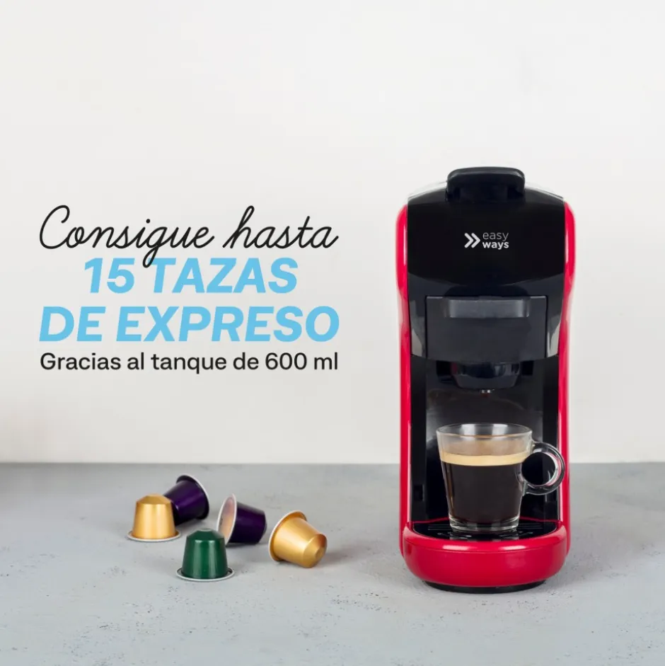 Cafetera Expresso Milano Coffee 3 en 1 Rojo EasyWays