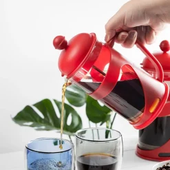 Cafetera Francesa Borosilicato 600ml Rojo Cali Lugano