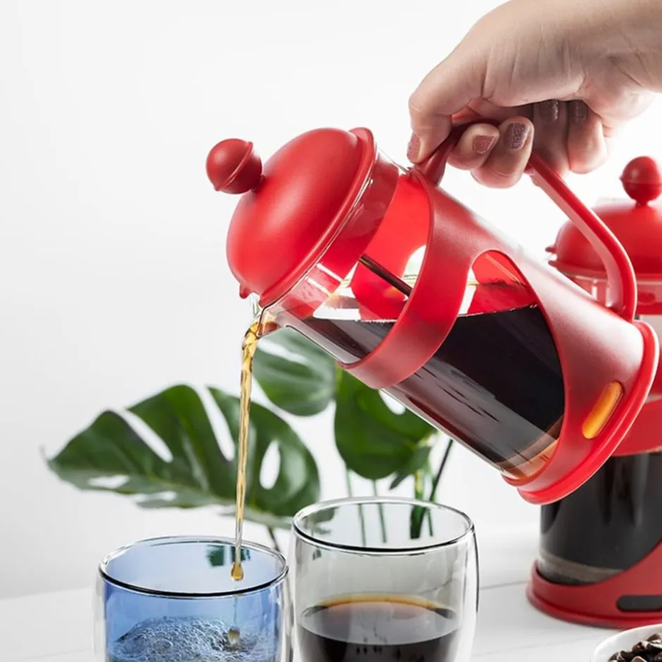 Cafetera Francesa Borosilicato 600ml Rojo Cali Lugano