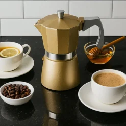 Cafetera Italiana Express Aluminio 300ml Dorada Evva Ibili