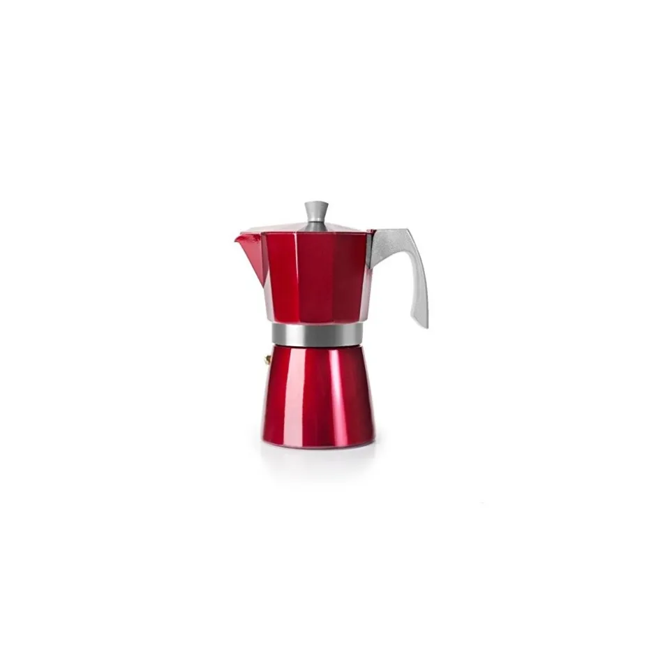 Cafetera Italiana Express 600ml Aluminio Roja Evva Ibili