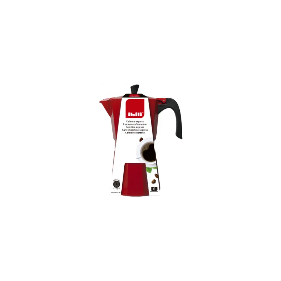 Cafetera Italina Express Aluminio 450ml Bahia Roja Ibili
