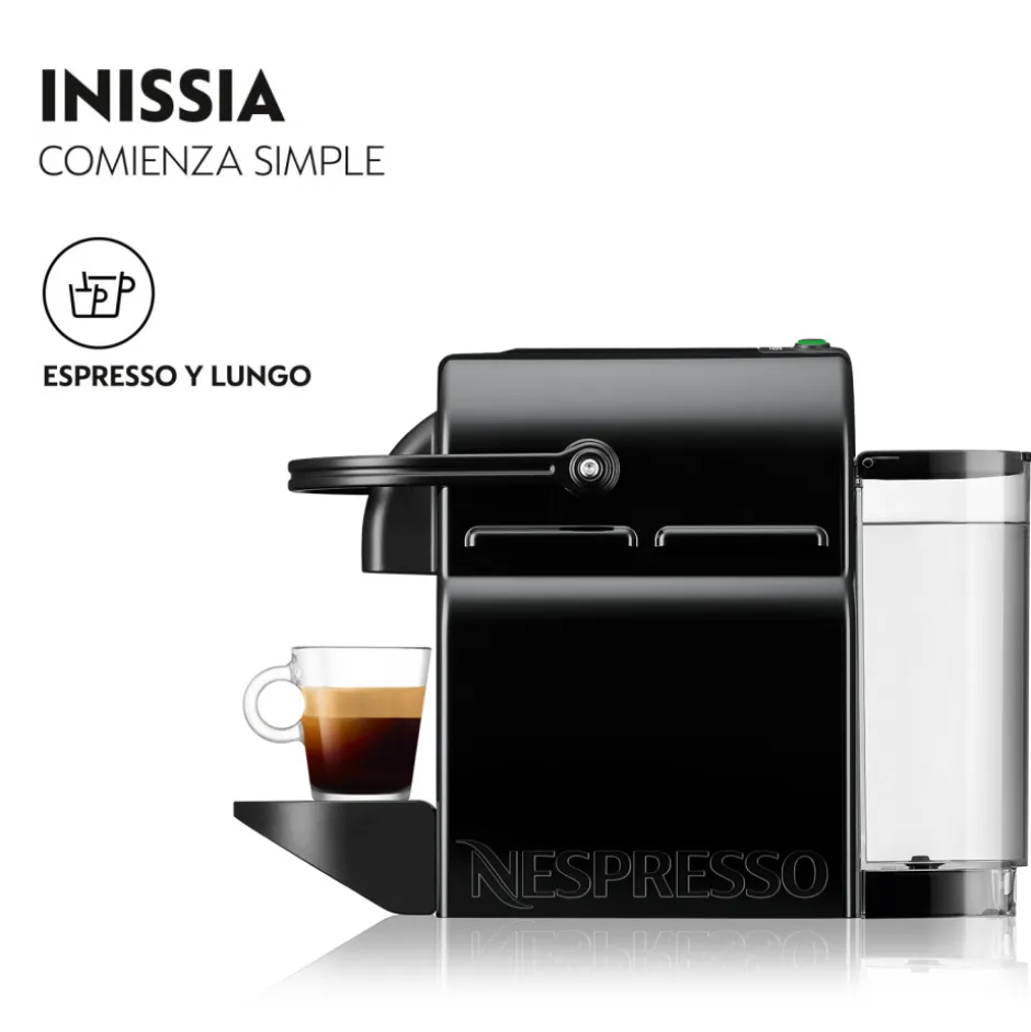 Cafetera Nespresso Inissia Black + Espumador Aeroccino