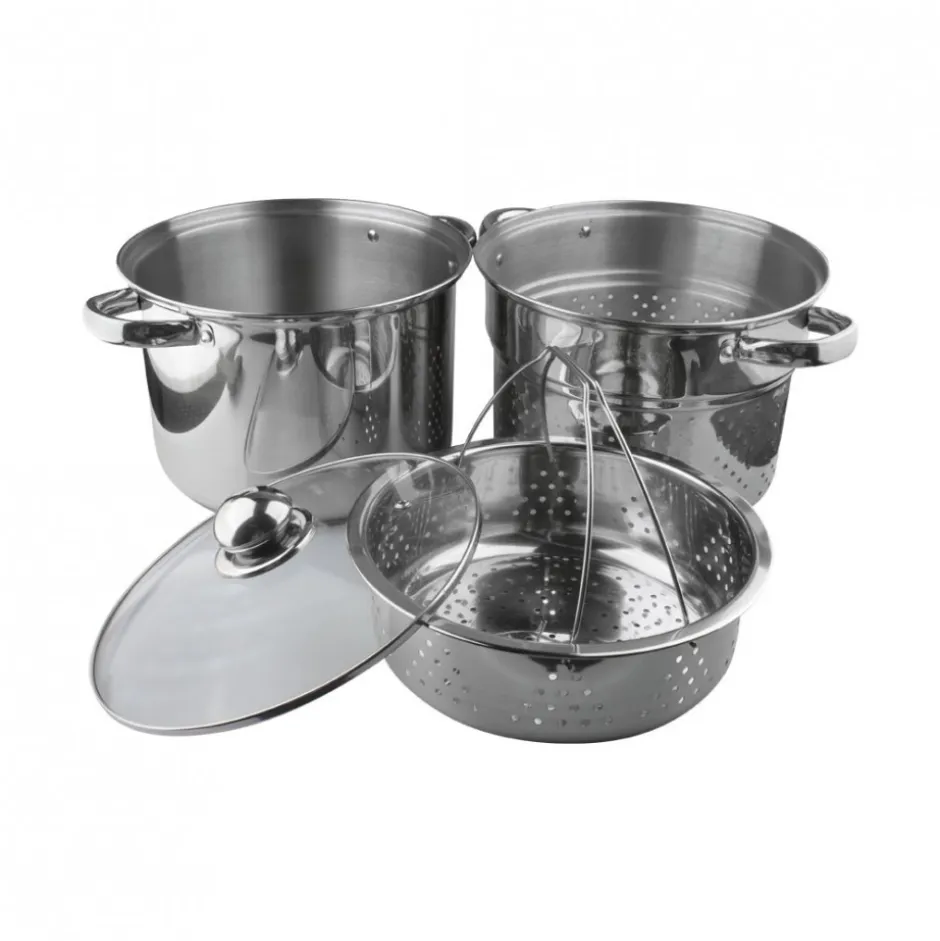 Cocedor de Pastas Verduras 4pzs Inoxidable 24cm Dussel