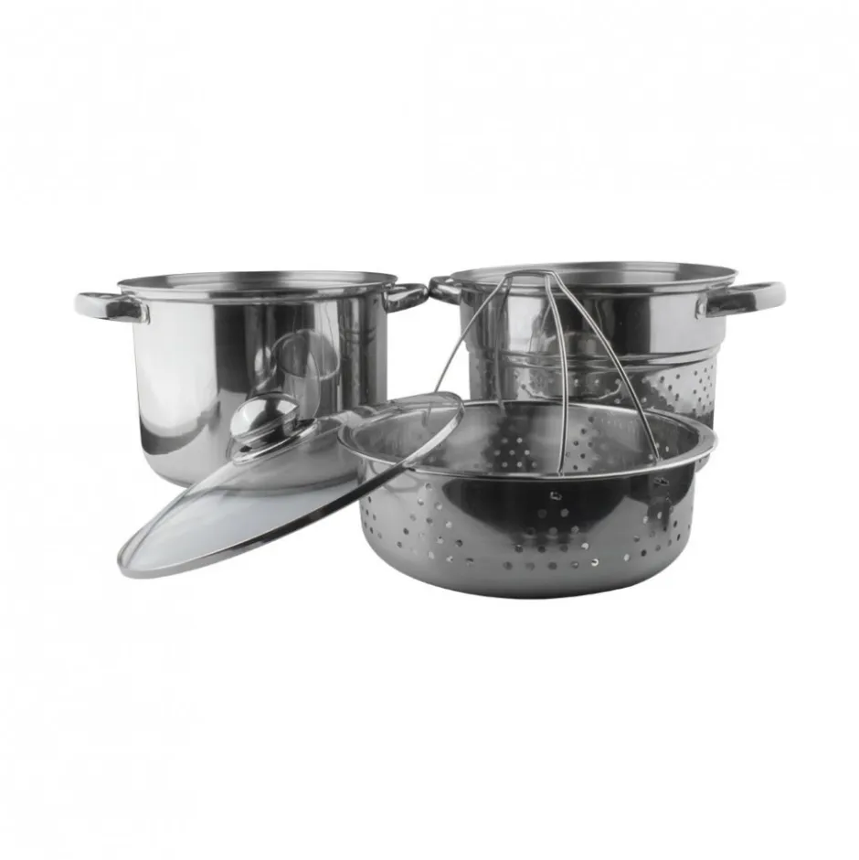 Cocedor de Pastas Verduras 4pzs Inoxidable 24cm Dussel