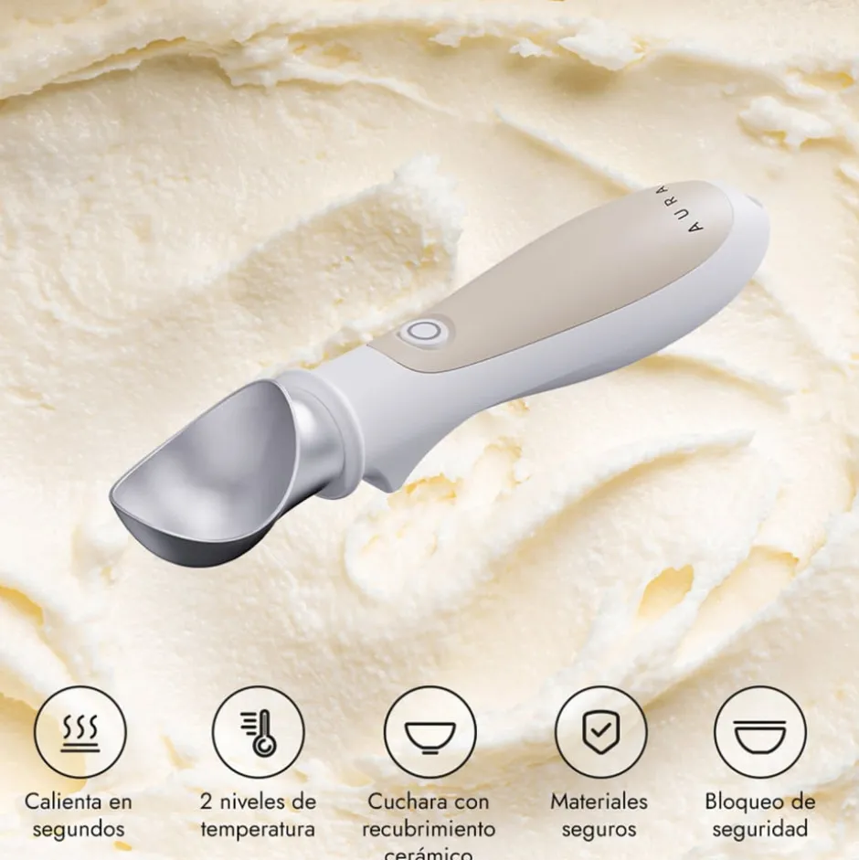 Cuchara Recargable Térmica para Helado Aura