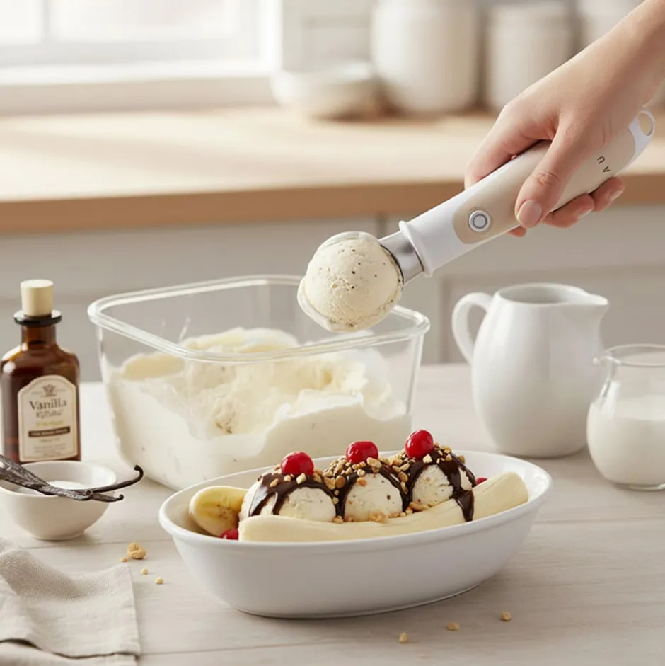 Cuchara Recargable Térmica para Helado Aura