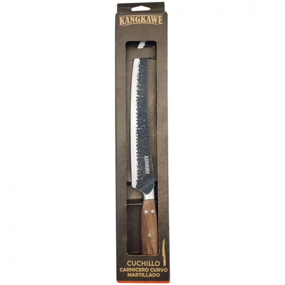 Cuchillo Carnicero 25cm Curvo Martillado Kangkawe