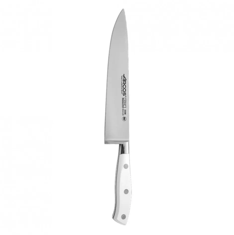 Cuchillo Medio Golpe Forjado Mango Blanco 20cm Riviera 233624 Arcos