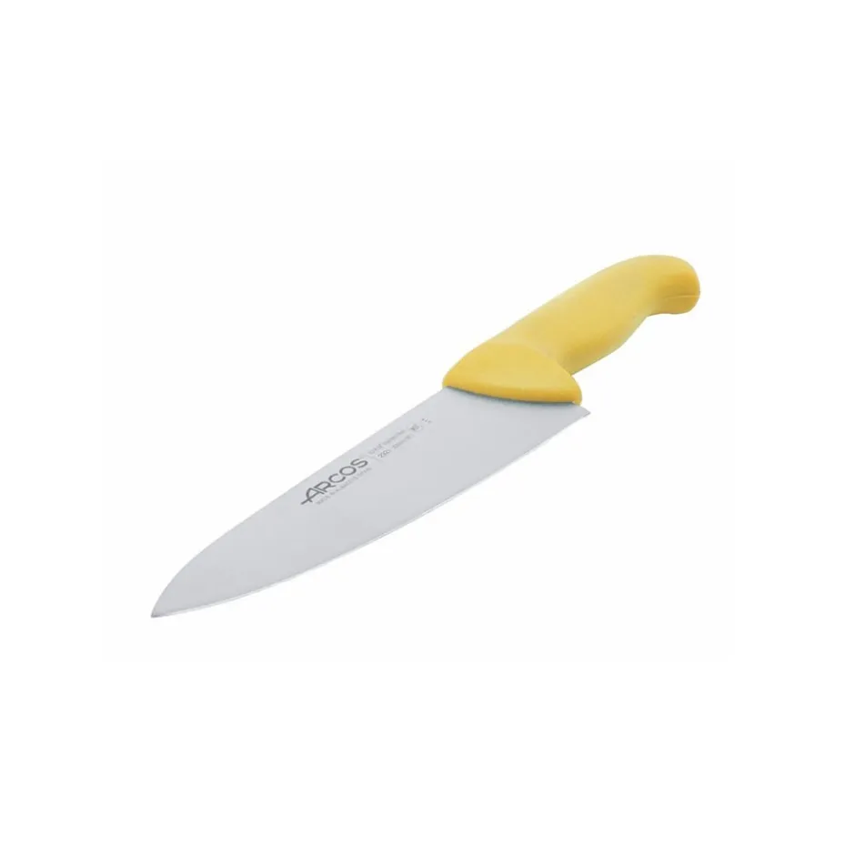 Cuchillo Medio Golpe Mango Amarillo 20cm Arcos