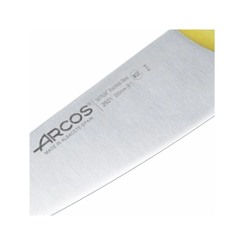 Cuchillo Medio Golpe Mango Amarillo 20cm Arcos