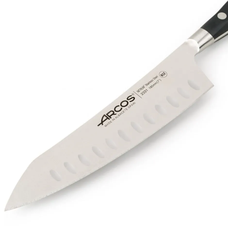 Cuchillo Santoku 18 cm Riviera Negro Arcos