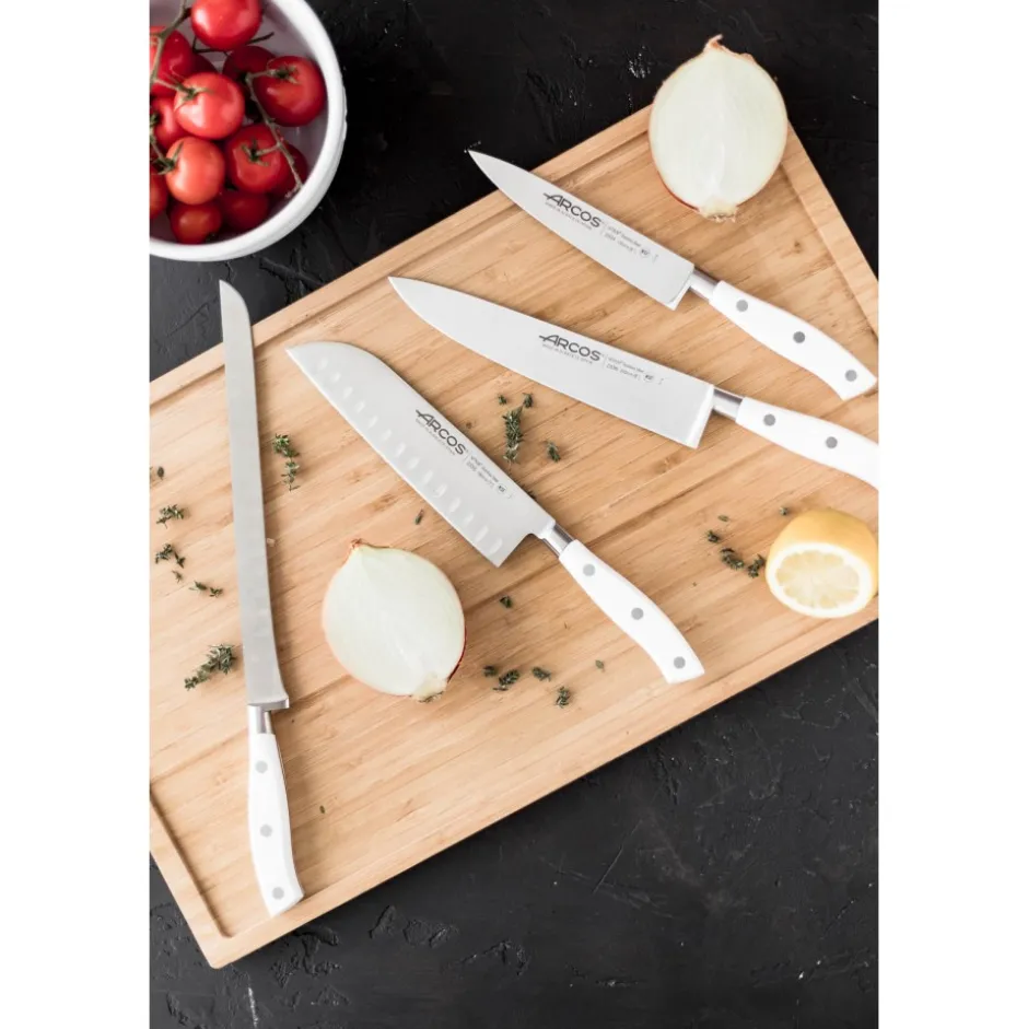 Cuchillo Santoku Forjado Mango Blanco 18 cm Riviera Arcos